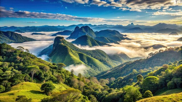 Tranquil landscape of Brazilian mountains in Monte Verde
