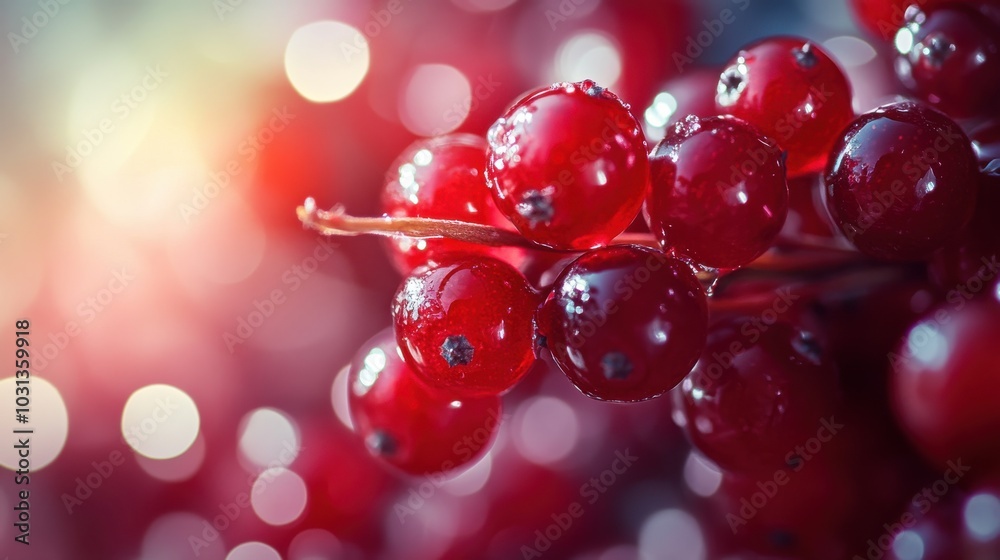 Poster a close up of a bunch of red berries