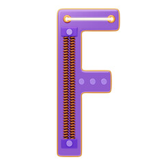 F Letter 3D Shape Future Essence Text. 3D Icon