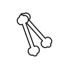 Bones icon Thin line flat illustration