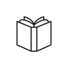 Book icon Thin line flat illustration