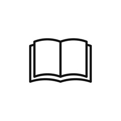 Book open icon Thin line flat illustration