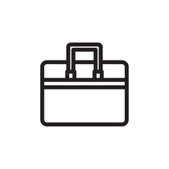 Briefcase icon Thin line flat illustration