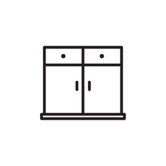 Cabinet icon Thin line flat illustration