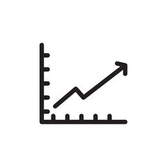Chart icon Thin line flat illustration