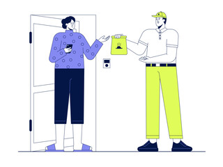 Food delivery service. Delivery illustration. Flat vector illustration