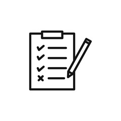 Check list icon Thin line flat illustration