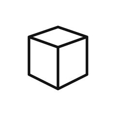 Cube icon Thin line flat illustration