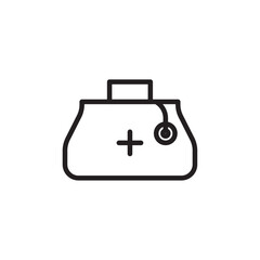 Doctor bag icon Thin line flat illustration