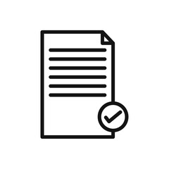 Document accepted icon Thin line flat illustration