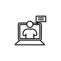 E learning icon Thin line flat illustration