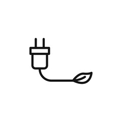 Eco Energy icon Thin line flat illustration