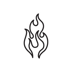 Flame icon Thin line flat illustration