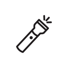 Flashlight icon Thin line flat illustration