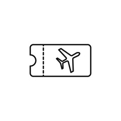 Flight tickets icon Thin line flat illustration