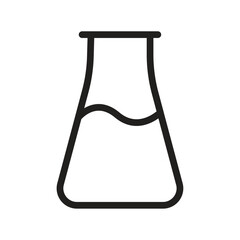 Flask icon Thin line flat illustration