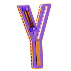 Y Letter 3D Shape Future Essence Text. 3D Icon