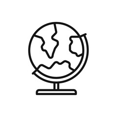 Globe icon Thin line flat illustration