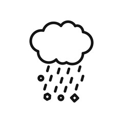 Hail icon Thin line flat illustration