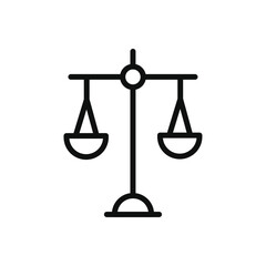 Law icon Thin line flat illustration
