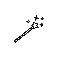 Magic wand icon Thin line flat illustration
