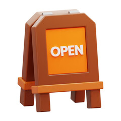 open board 3d icon illustration