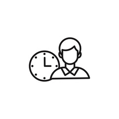 Office hours icon Thin line flat illustration