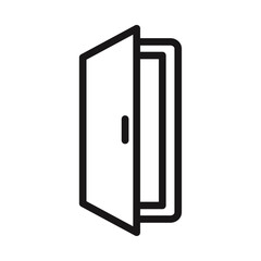 Open door icon Thin line flat illustration