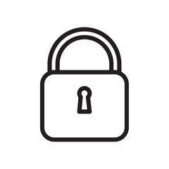Padlock icon Thin line flat illustration