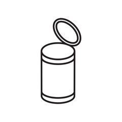 Open tin can icon Thin line flat illustration
