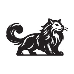 Fototapeta premium A cat of silhouette vector illustration on white background