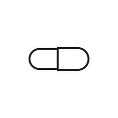 Pill Icon Thin line flat illustration