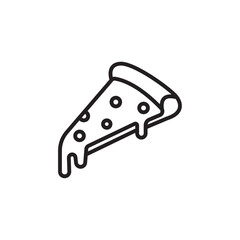 Pizza slice icon Thin line flat illustration