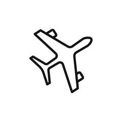 Plane icon Thin line flat illustration