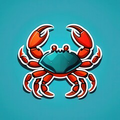 Fototapeta premium Logo design blue crab mascot custom crab college logo. Mascot custom crab college logo