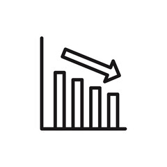 Reduction chart icon Thin line flat illustration