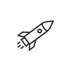 Rocket launch icon Thin line flat illustration