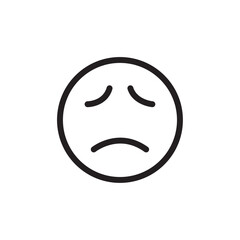 Sad icon Thin line flat illustration