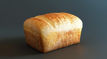 A detailed, realistic rendering of a freshly baked loaf of bread, showing the texture of the crust and soft, airy inside.