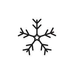 Snowflake icon Thin line flat illustration