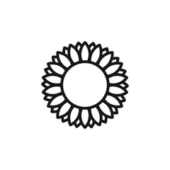Sunflower icon Thin line flat illustration