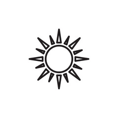 Sun icon Thin line flat illustration
