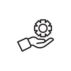 Support icon Thin line flat illustration