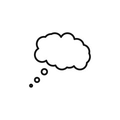 Think bubble icon Thin line flat illustration