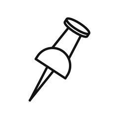 Thumbtack icon Thin line flat illustration