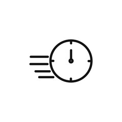 Time fast icon Thin line flat illustration