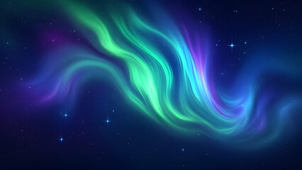 Fototapeta premium Colorful Abstract Light Waves in Night Sky