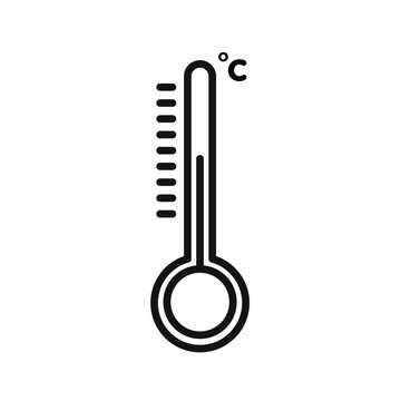 recommend clip art: Temperature icon Thin line flat illustration