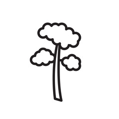 Tree icon Thin line flat illustration