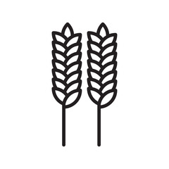 Wheat icon Thin line flat illustration